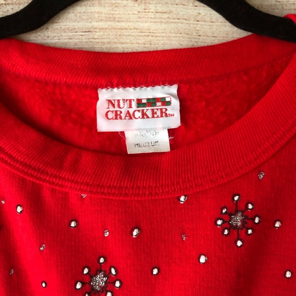 Vintage 1990 Christmas Puffy Glitter Sweatshirt - Picture 4 of 5